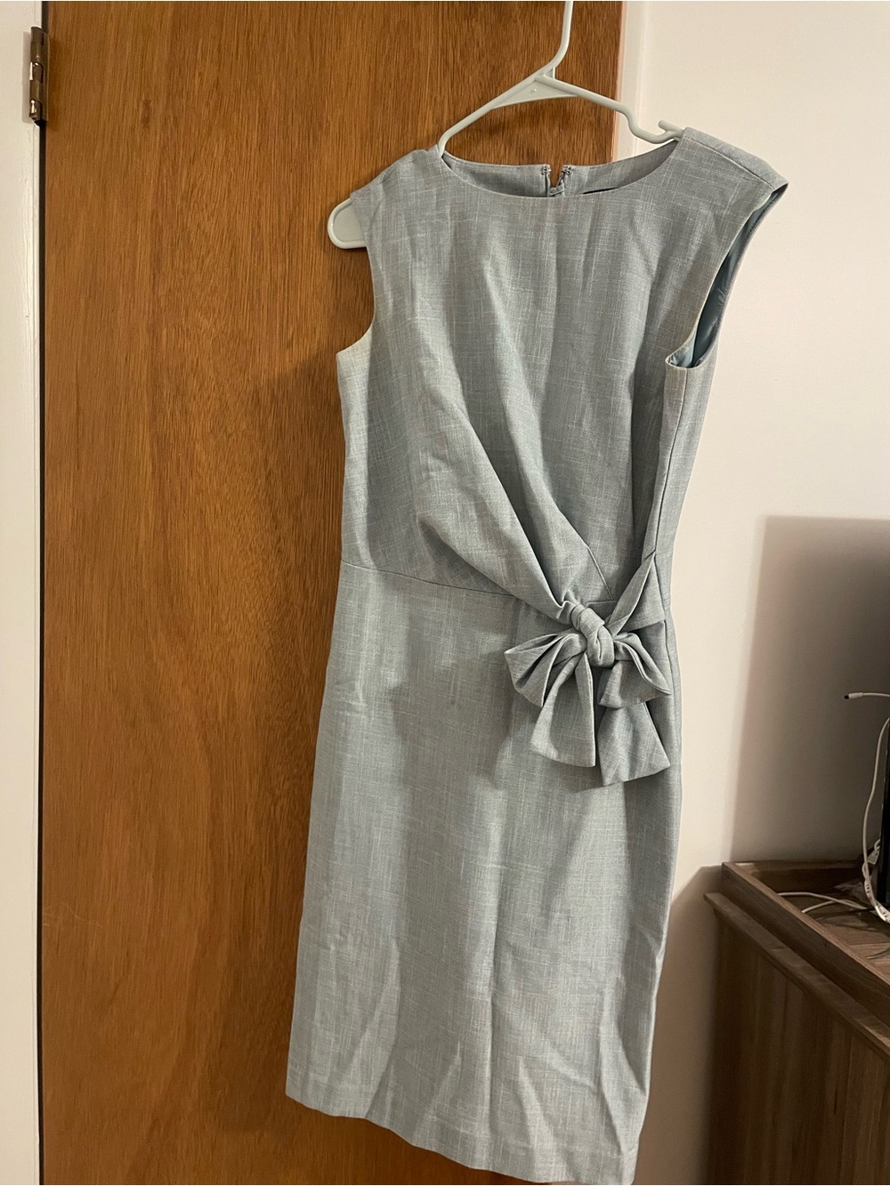 Ann Taylor Light Blue Knot-Detail Sheath Dress
